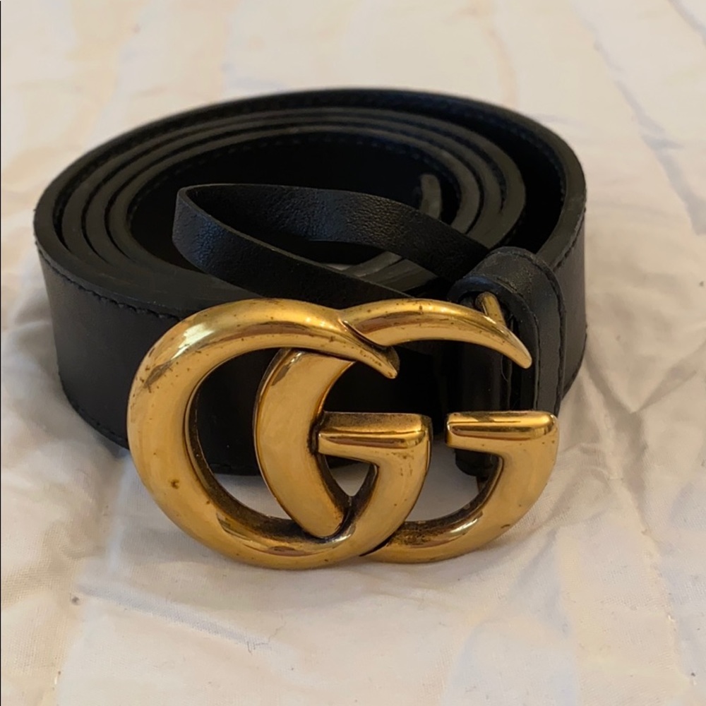 Gucci Black GG Marmont Belt